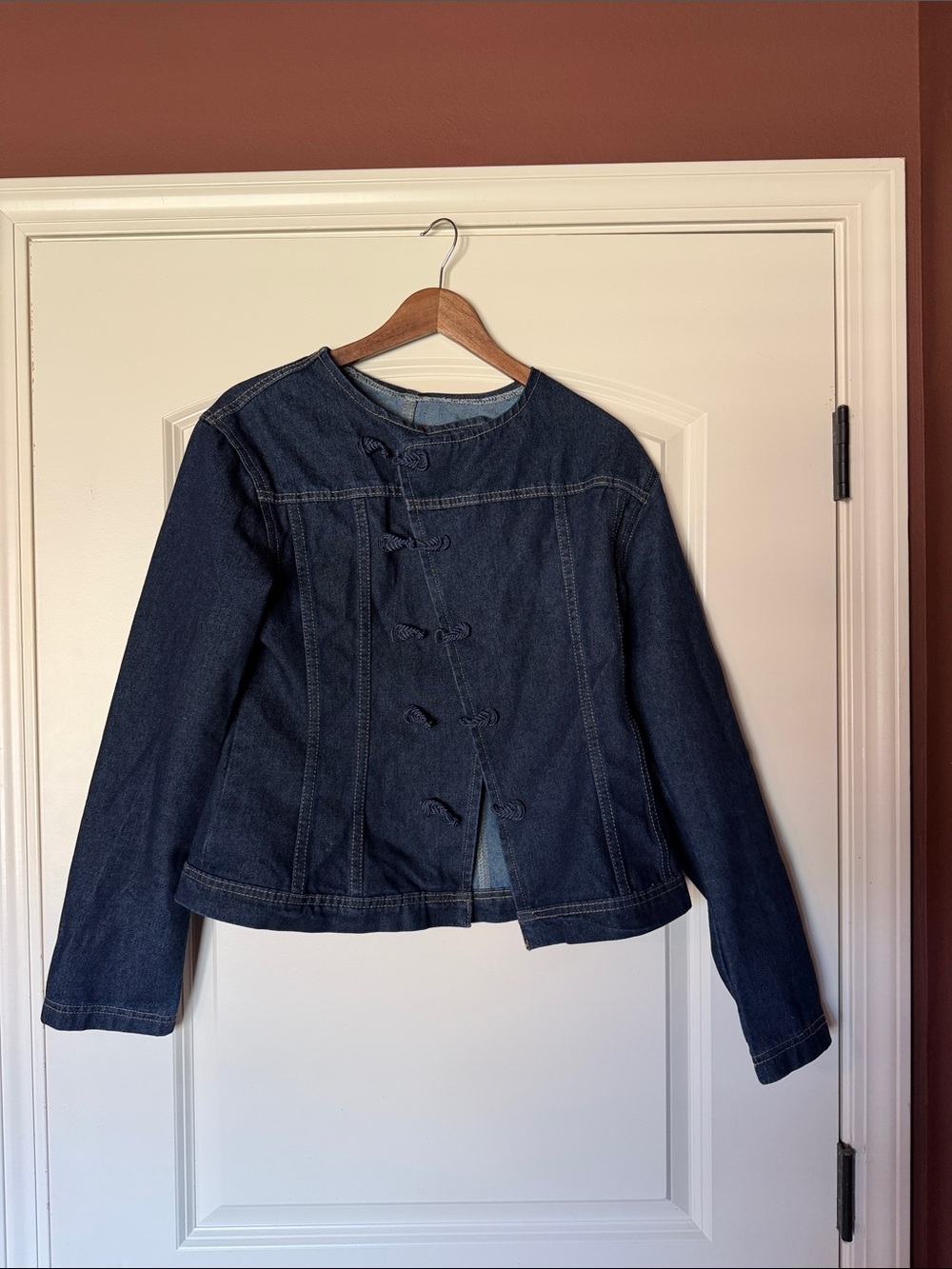 Dark Blue Denim Womens Jacket with skirt set